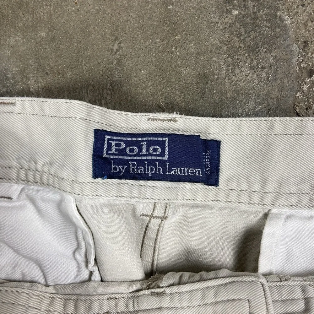 Polo Ralph Lauren Cargo Shorts Size 34 Beige Chino Casual Fit Utility Outdoor‎